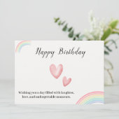 Carte d'anniversaire imprimable avec coeur (Debout devant)