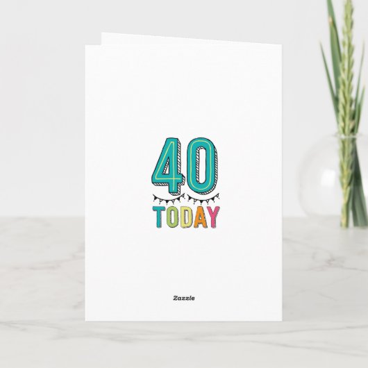 Carte d'anniversaire imprimable pour les 40 ans (Dos)