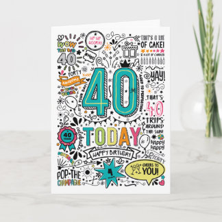 Carte d'anniversaire imprimable pour les 40 ans