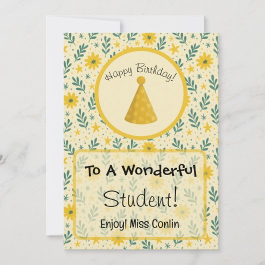 Carte d'anniversaire imprimable pour les étudiants (Devant)