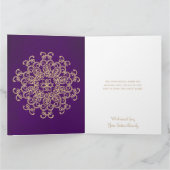 CARTE D'ANNIVERSAIRE INDIENNE VIOLET ET OR (Intérieur)