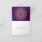 CARTE D'ANNIVERSAIRE INDIENNE VIOLET ET OR (Intérieur)