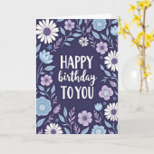 Carte d'anniversaire Indigo Daisy (Fleur jaune)
