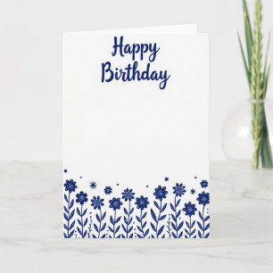 Carte d'anniversaire Indigo Floral