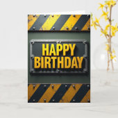 Carte d'anniversaire industrielle audacieuse (Fleur jaune)