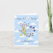 Carte d'anniversaire initiale A Thunderbirds Blue  (Devant)