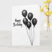 Carte d'anniversaire Ink Spheres (Fleur jaune)