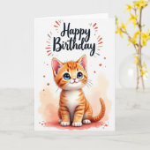 Carte d'anniversaire Innocent Chatton (Fleur jaune)