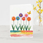 Carte d'anniversaire Insecte Doré (Fleur jaune)