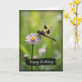 Carte d'anniversaire Insecte doré joyeux (Fleur jaune)