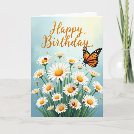 Carte d'anniversaire Insecte Fleur (Devant)