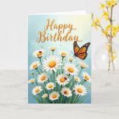 Carte d'anniversaire Insecte Fleur (Fleur jaune)
