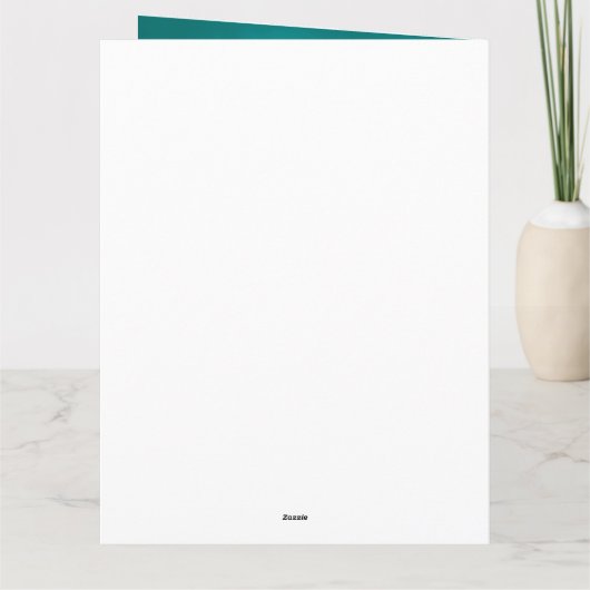 CARTE D'ANNIVERSAIRE INSPIRÉE DE L'INDE TEAL ET OR (Dos)