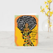 Carte d'anniversaire inspirée pour les femmes afri (Fleur jaune)