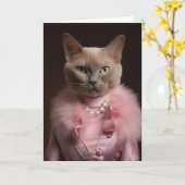 Carte d'anniversaire intemporelle pour chat (Fleur jaune)