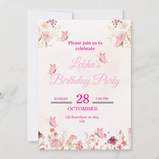 Carte d'anniversaire invitante