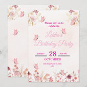 Carte d'anniversaire invitante (Devant / Derrière)