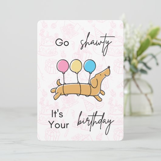 Carte d'anniversaire / invitation  (Debout devant)