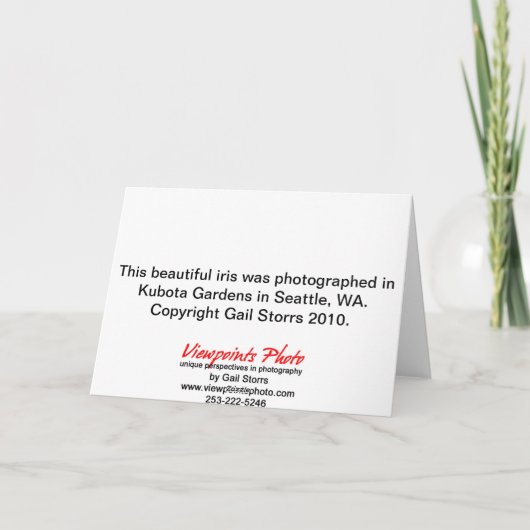 Carte d'anniversaire Iris (Dos)