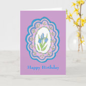 Carte d'anniversaire Iris (Fleur jaune)