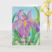 Carte d'anniversaire Iris (Fleur jaune)