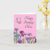 Carte d'anniversaire Iris (Fleur jaune)