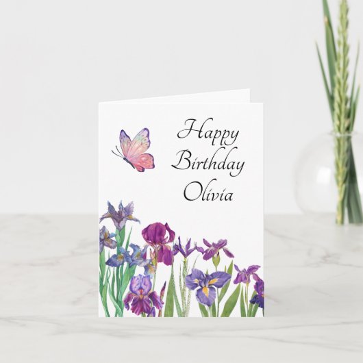 Carte d'anniversaire Iris Pumila (Devant)