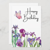 Carte d'anniversaire Iris Pumila (Devant / Derrière)