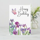 Carte d'anniversaire Iris Pumila (Debout devant)