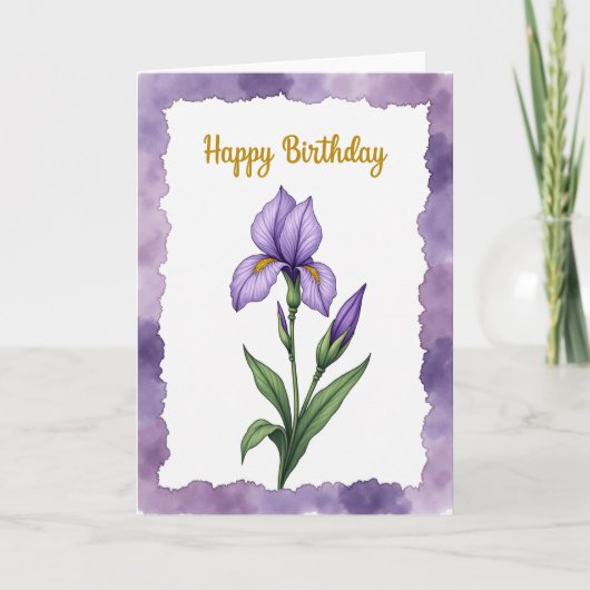 Carte d'anniversaire Iris Violet (Devant)