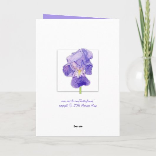 Carte d'anniversaire Iris violet (Dos)