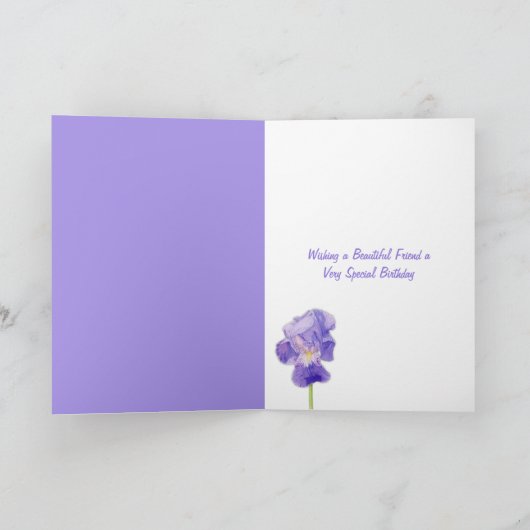 Carte d'anniversaire Iris violet (Intérieur)