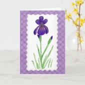 Carte d'anniversaire Iris Watercolor (Fleur jaune)