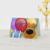 Carte d'anniversaire irlandaise Terrier (Fleur jaune)