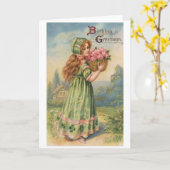 Carte d'anniversaire irlandaise victorienne de (Fleur jaune)