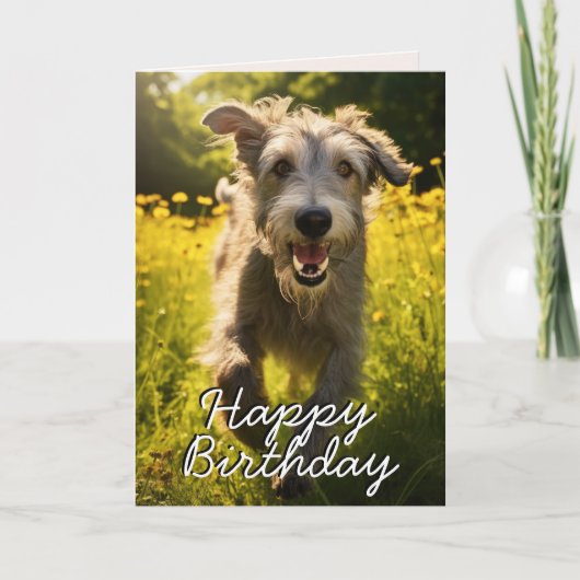 Carte d'anniversaire irlandaise Wolfhound personna (Devant)