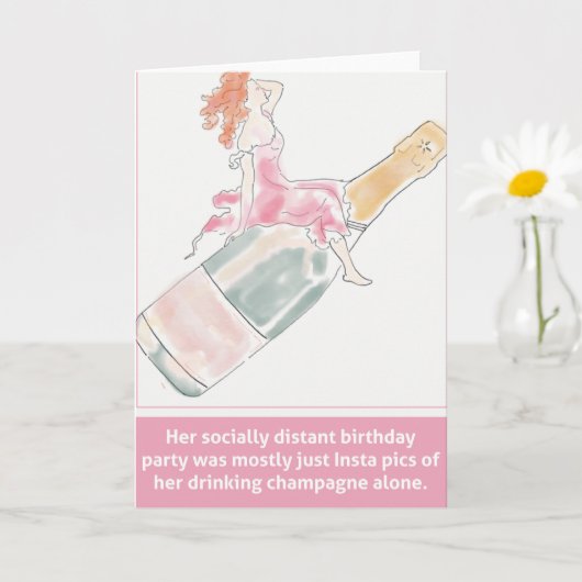 Carte d'anniversaire isolante socialement éloignée (Petite plante)