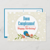 Carte d'anniversaire italienne (Devant / Derrière)