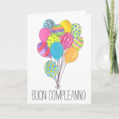 Carte d'anniversaire italienne bouquet de ballons (Devant)