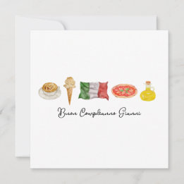 Carte d'Anniversaire Italienne Heureuse, Carte Buo