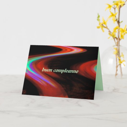 Carte d'anniversaire italienne joyeuse (Fleur jaune)