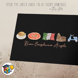 Carte d'anniversaire italienne joyeuse, Buon Compl