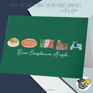 Carte d'anniversaire italienne joyeuse, Buon Compl