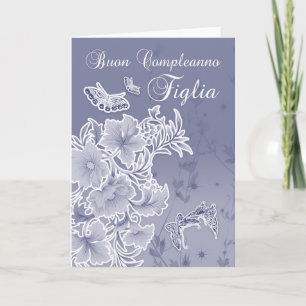 Carte d'anniversaire italienne pour fille floral e