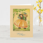 Carte d'anniversaire italienne vintage Sinceri Aug (Fleur jaune)