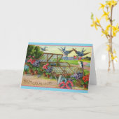 Carte d'anniversaire italienne vintage Sinceri Aug (Fleur jaune)