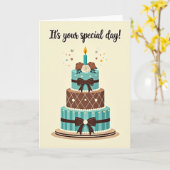 Carte d'anniversaire Ivory Bow (Fleur jaune)