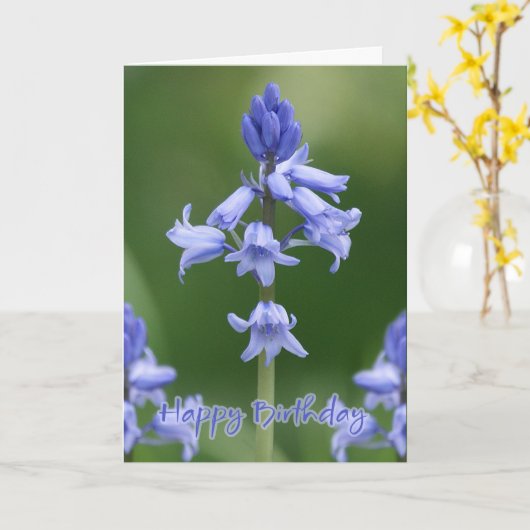 Carte d'anniversaire - jacinthes des bois (Fleur jaune)