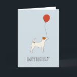 Carte d'anniversaire Jack Russel Terrier<br><div class="desc">Aidez quelqu'un à célébrer son anniversaire avec cette carte de voeux Jack Russel Terrier. Cette carte présente un adorable Jack Russel Terrier tenant un ballon rouge.</div>