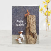 Carte d'anniversaire Jack Russell (Fleur jaune)